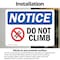 Signmission Do Not Climb Sign With Symbol, 7 in W x Rectangle, Vinyl Decal OS-2PACK-NS-D-57-L-11119 - alternate 4
